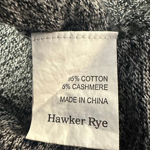 Hawker Rye Cotton Cashmere Black and White Speckled Crew Neck Sweater Si… - Picture 5 of 8